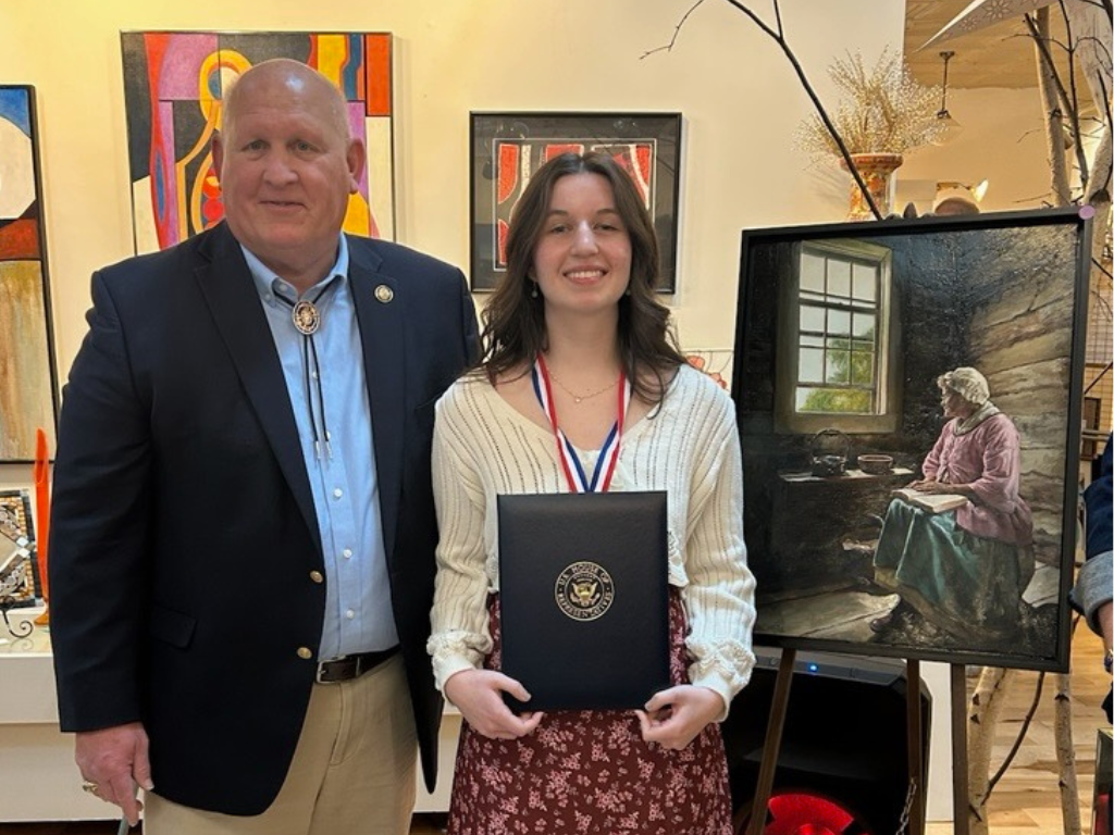 Congressman Thompson and Art Competition winner Emma Zacherl