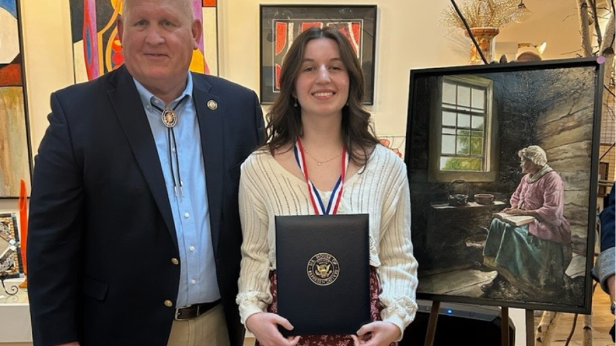 Congressman Thompson and Art Competition winner Emma Zacherl